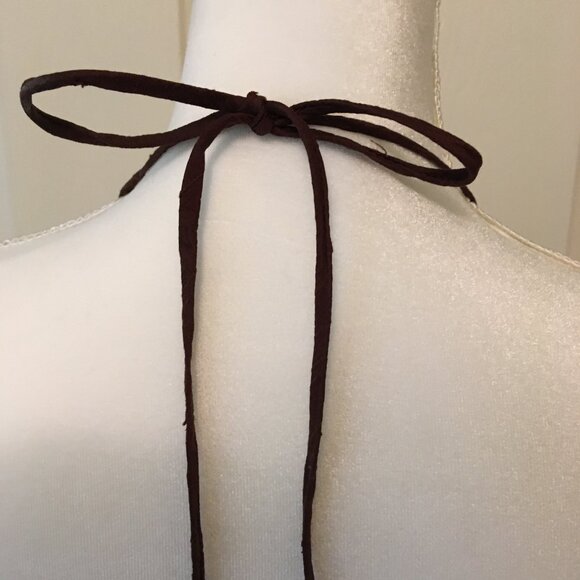 Milly of NY Halter Dress Silk Cotton Abstract Pleated Lined V-neck Women Size 4 - Picture 6 of 16